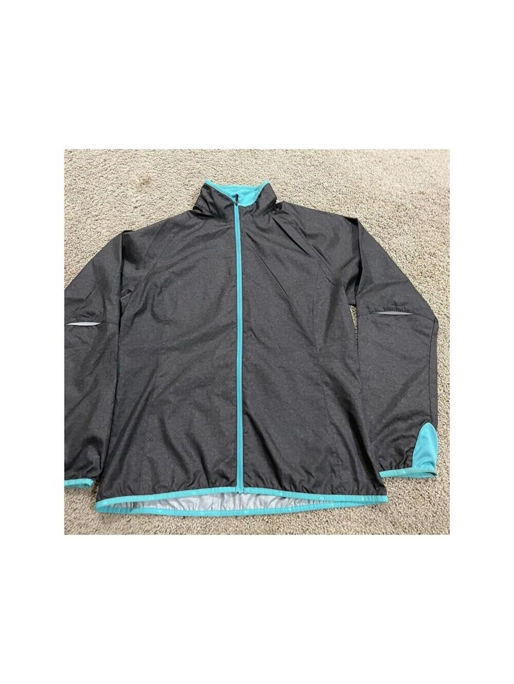 REI Jacket Womens Large Gray Running Track Full Zip Windbreaker Lightweight